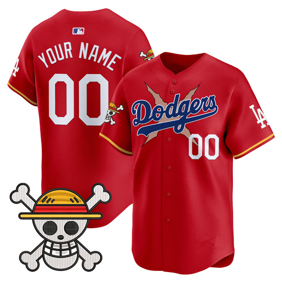 Men's Red Los Angeles Dodgers Active Player Custom x One Piece 2025 Vapor Premier Limited Stitched Baseball Jersey